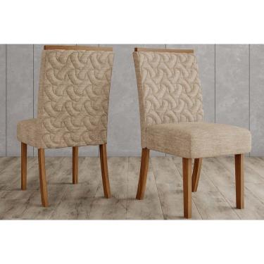 Imagem de Cadeira Sala de Jantar Esther Kit 2 Un Nature/Linho Areia - Henn