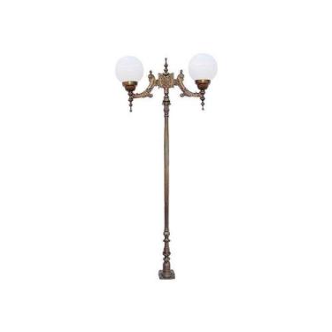 Imagem de Poste Colonial Verona para Jardim de Alumínio 02 Globo 2,23m - OUTRAS 