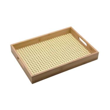 Imagem de Bandeja De Bambu Oikos Com Palha 39cm Retangular