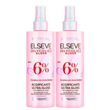 Imagem de Kit 2 Acidificante Ultra Gloss Elseve Gycolic Gloss 6% com 200ml