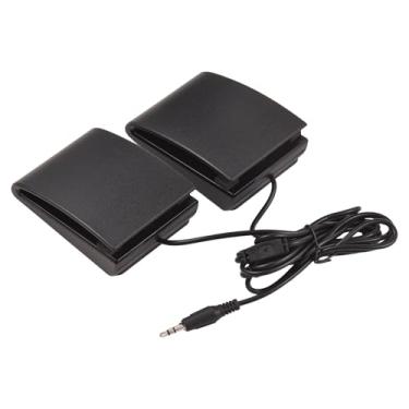 Imagem de HXYIG Pedal compacto de sustentação com interface de 3,5 mm, pedal duplo, antiderrapante, silencioso, para instrumentos musicais, piano portátil, dobrável, teclado eletrônico, bateria dobrável, pedal