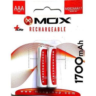 Imagem de Par De Pilhas AAA Recarregáveis Mox 1700 mAh