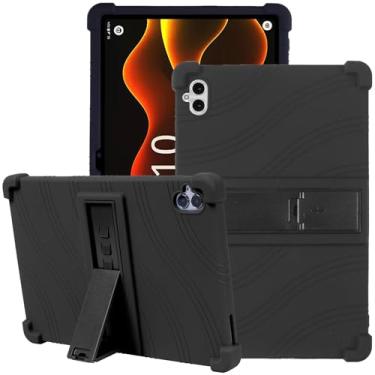 Imagem de zukof Capa para Boost Celero 5G Tab 10,9 polegadas, capa de silicone durável com suporte (preto)