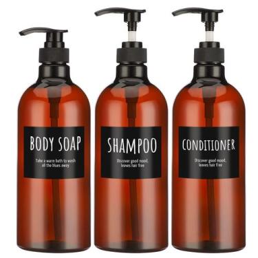 Imagem de Frasco de shampoo recarregável Segbeauty 500mL com etiquetas à prova d