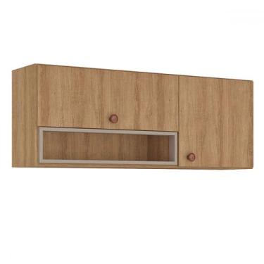 Imagem de Armário Aéreo de Cozinha 120 Cm Marti 2 Portas Mel/Fendi - Fellicci, M