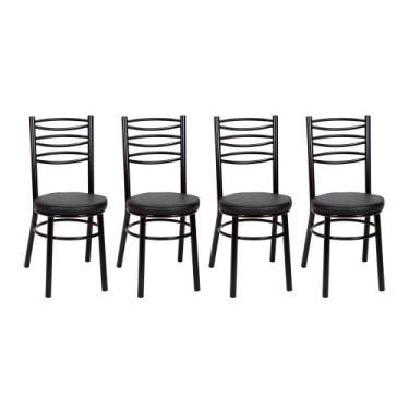 Imagem de Kit 4 Cadeiras CP34 Pintadas Pretas Debrum Treparoni, Preto