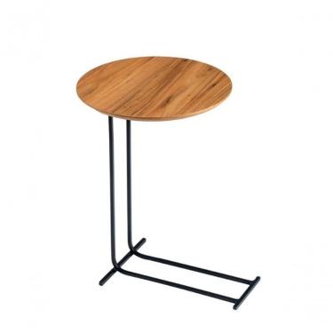 Imagem de Mesa De Madeira Decorativa Redonda Diâmetro 0,35 Base Preto