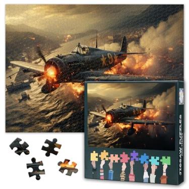 Imagem de Quebra-cabeças para adultos 1000 peças, quebra-cabeça de avião de combate da 2ª Guerra Mundial, quebra-cabeça adulto da Segunda Guerra Mundial para adultos, jogos divertidos educativos ou brinquedos