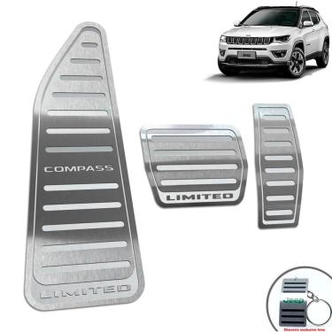 Imagem de Descanso + Pedaleira Aço Inox Jeep Compass Limited Prata