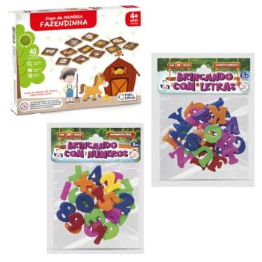 Imagem de Jogo Da Memoria Fazendinha feito em Madeira + Brincando Com Letras E Numeros Jogos Educativos