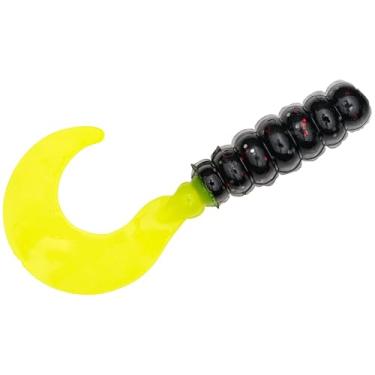 Imagem de Strike King Iscas Mr. Crappie Grub Lure, 5 cm de comprimento, smoking preto Chartreuse, pacote com 38 cm (MRCG2-183)