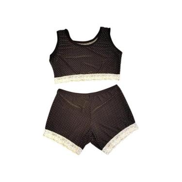 Imagem de Short Doll Cropped Baby Doll Renda Estilo Blogueira Feminino - Sou Gat