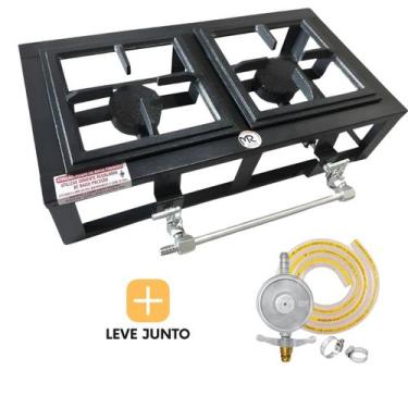 Imagem de Fogão Industrial de Mesa Baixa Pressão 2 bocas Fogareiro para camping 