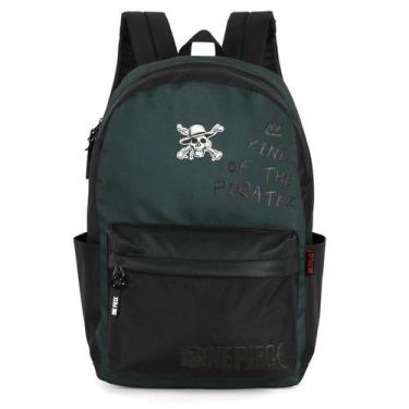 Imagem de Mochila Costas Escolar Juvenil One Piece Pirates VERDE - Luxcel