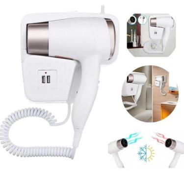 Imagem de Secador De Cabelo Gold 2000w Ion Quente Frio Parede Hotel Academia Ban