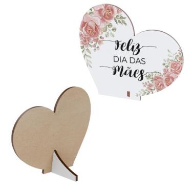 Imagem de Kit 15 Lembranças Dia Das Mães Mdf Coração Frase - Abstratta, Amor mai