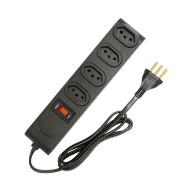 Imagem de RÉGUA FILTRO DE LINHA 4 TOMADAS 2P+T CABO DE 1M 10A PRETO - FAME