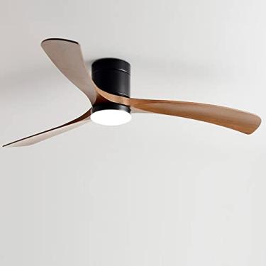 Imagem de Ventilador de teto LED de estilo nórdico moderno de 28 W com controle remoto, ideal para quarto, sala de estar e sala de jantar. Luminária interna com 3 configurações de velocidade para um a