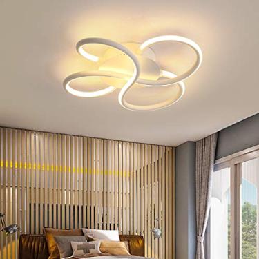 Imagem de Luminária de teto embutida para sala de estar, sala de jantar, quarto, luminária regulável com controle remoto, lâmpada LED moderna com design de flores, abajur acrílico, lustre decorativo p