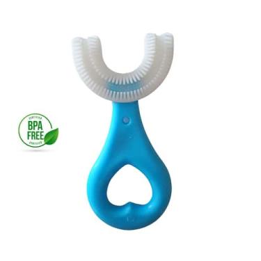 Imagem de Escova de dentes 360 de silicone para crianças de 2 a 6 anos - azul cl