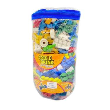 Imagem de Blocos de Montar 308 Peças Brinquedo Infantil Crie e Brink