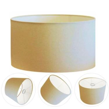 Imagem de Cúpula Abajur Cilíndrica Cp-7024 Ø50x25cm Algodão Crú - Vivare