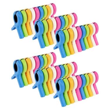 Imagem de 60 peças de clipe de toalha de praia, pinos de toalha de plástico portáteis para espreguiçadeiras, clipes fortes para cadeira antipressão de camada dupla, alfinetes de roupas à prova de vento multiuso