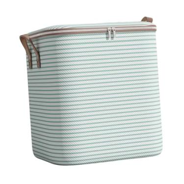 Imagem de Bothyi Saco de armazenamento de roupas, caixa de mudança para economizar espaço, grande com tampa, caixa de armazenamento para embalar roupas de cama, Faixa Verde