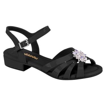 Imagem de Molekinha Sandália Infantil Menina Verniz, Preto, Tamanho 33, Saltinho, Casual, Estilo Fashion