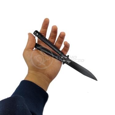 Imagem de Canivete Knife Black Butterfly Com Fio Manobras Preta Borboleta Dobrável De Aço Inoxidável