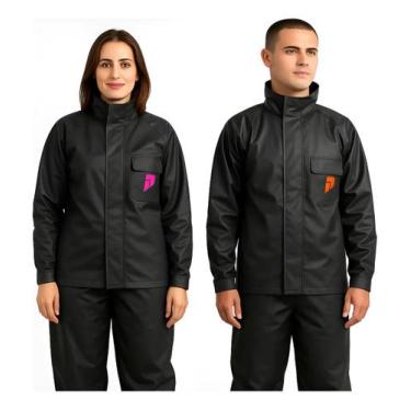 Imagem de Capa de Chuva Masculina Homem Impermeável Com Gola Alta e Bolso Moto M