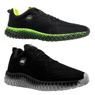 Imagem de Kit 2 Tênis Ascension Masculino Caminhada Conforto Dia a Dia, 44, Pret