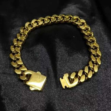 Imagem de Pulseira Masculina Grumet Fecho Gaveta - Aço Inox - Maria Pinho, Ouro