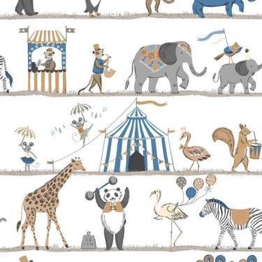 Imagem de Papel de Parede Just 4 Kids Animais Circenses G56546 - Rolo: 10m x 0,52m