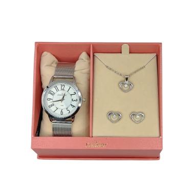 Imagem de Kit Relógio feminino prata dia a dia 36mm Condor Technos-Feminino