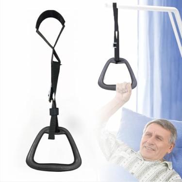 Imagem de MUROCEA Trapézio de cama - alça de puxar para quarto, acessórios de suporte de mobilidade de cama para idosos feridos com deficiência, suporta 50 kg, 1 peça