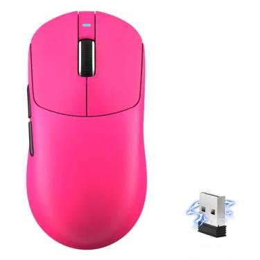 Imagem de MAMBASNAKE Mouse para jogos sem fio Attack Shark X8PLUS, conexão trimodo, 40000 DPI ultra leve, sensor PAW3395PRO, vida útil da bateria de 150h, 5 botões programáveis para Windows/Mac/Linux/XP-Red