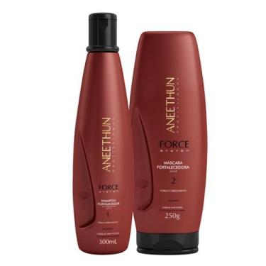 Imagem de Kit Force System Shampoo 300ml Máscara250g Aneethun