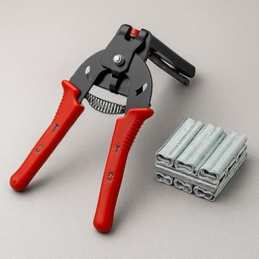 Imagem de Kit de alicate de anel de porco com 600 anéis de porco galvanizados – Ferramenta de braçadeira de gaiola resistente para galinheiros, cercas, estofados, assentos de carro e reparo de tela de arame