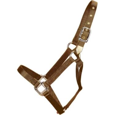 Imagem de Hamilton Cabresto de cavalo de nylon de 2,5 cm, ano/burro padrão tamanho 300 a 226 kg, marrom