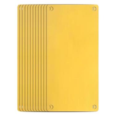 Imagem de DTGN Etiquetas em branco de alumínio de 80 x 40 x 0,3 mm (CxLxT), pacote com 12 - Bom para cartões DIY com gravação a laser - Etiquetas em branco retangulares pintadas com 4 furos - ouro