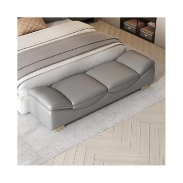 Imagem de ZzleoyuUUs-12 Banco de entrada, quarto, cama, banco, luz de luxo, entrada para sofá, sala de estar, espreguiçadeira pequena longa (cinza claro, médio)