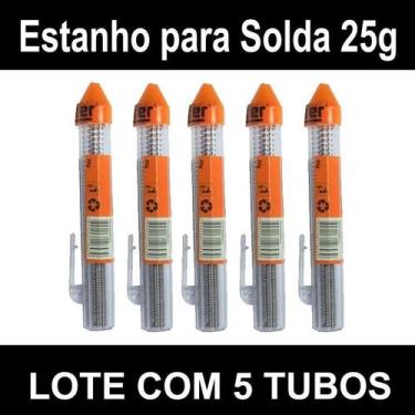 Imagem de Estanho para Ferro de Solda Lote com 5 Tubos de 25g - Bestfer