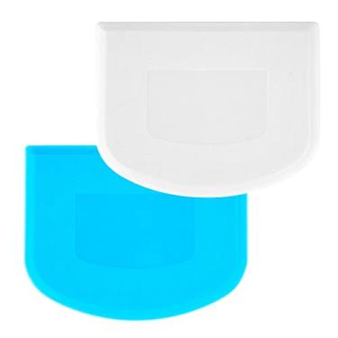 Imagem de 2 espátulas de tigela de massa de 12 x 9,4 cm, cortador de massa de plástico, multifuncional, raspador de massa, raspador de alimentos, tigela de cozinha, ferramenta raspadora para pastelaria, bolo