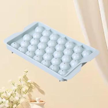 Imagem de Bandeja grande redonda azul para cubos de gelo com tampa (33 células)