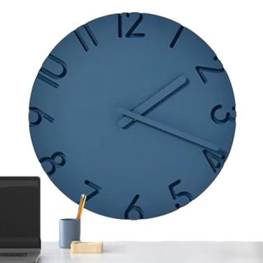 Imagem de Relógio De Parede | Relógio De 30 Centímetros Sem Tique-Taque Com Textura De Cimento | Decoração De Parede Para Ambiente Doméstico,Para Sala De Estar Cozinha Casa De Campo Escritório Quarto Sala De