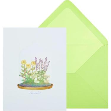 Imagem de NIQUEA.D Cartões de notas em caixa, plantas sob claque, inclui um interior personalizado em branco e envelope coordenado, conjunto de 10 (NBB-0021)