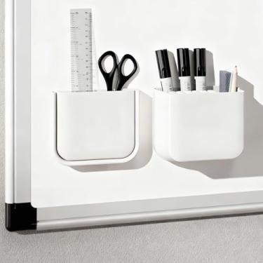 Imagem de Suporte de caneta – Organizador de compartimento ajustável para produtos de escritório, material ABS durável para escritório/casa, branco