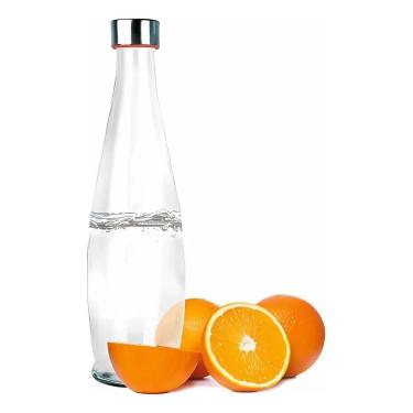 Imagem de 2X Garrafa Água Suco Vidro Tampa Geladeira 1 Litro Transpare