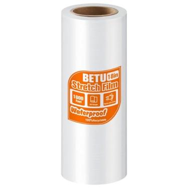 Imagem de BETU Película elástica de plástico para materiais de mudança 45,7 cm x 305,8 m, rolo elástico retrátil industrial para embalagem de móveis caixas de transporte de paletes armazenamento com alças, 1